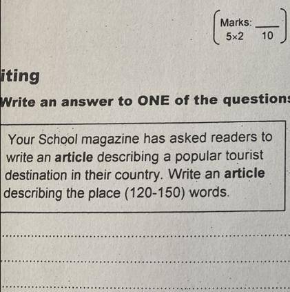 Your school magazine has asked readers to write an article describing a popular tourist destination