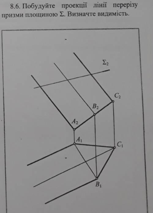 Начертательная геометрия . Вопрос: постройте проекции линии сечения призмы плоскостью сигма. Отметьт
