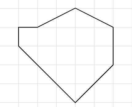 Найди площадь многоугольника, изображённого на рисунке, если длина клетки равна 1 см. S= см²