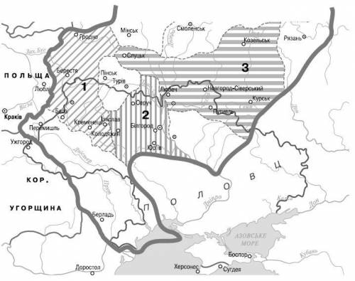 Обери, якою цифрою на карті позначено Волинське князівство в 2 половині ХІІ ст. Уважно розглянь малю