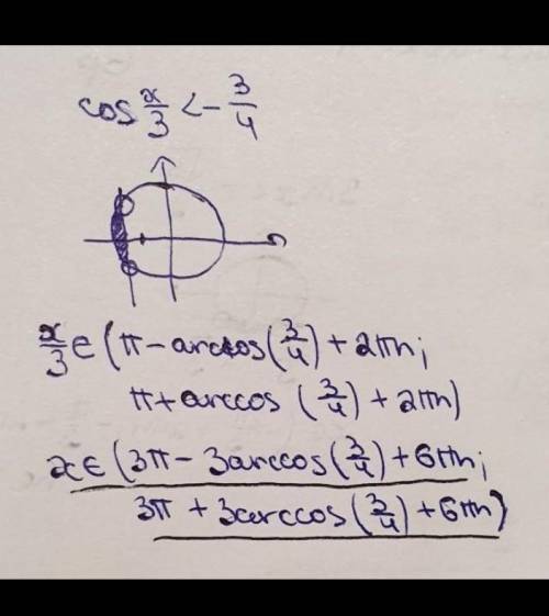 АЛГЕБРА, 10 КЛАСС !Решите неравенство: 4cos x/3 < -3