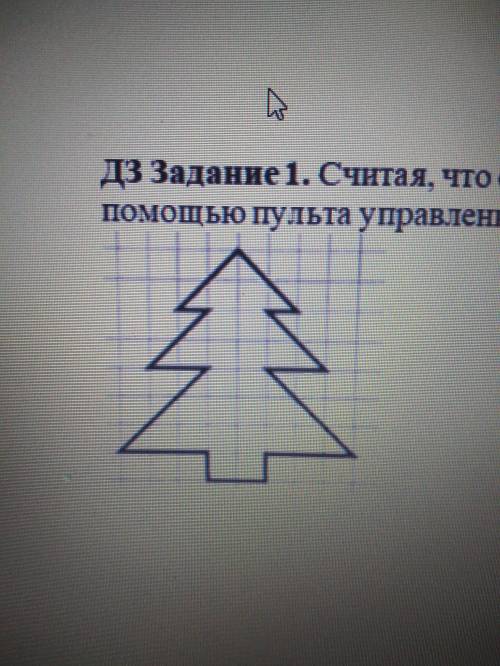 Считая, что сторона одной клетки равна 20 пикселям, с пульта управления нарисуйте ёлку.