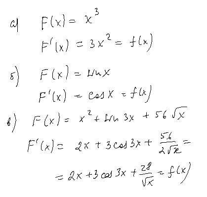 До іть! дуже потрібно, ів. Доведіть, що функція y= f(x) є первісною для функції y=f(x) якщо а) f(x)
