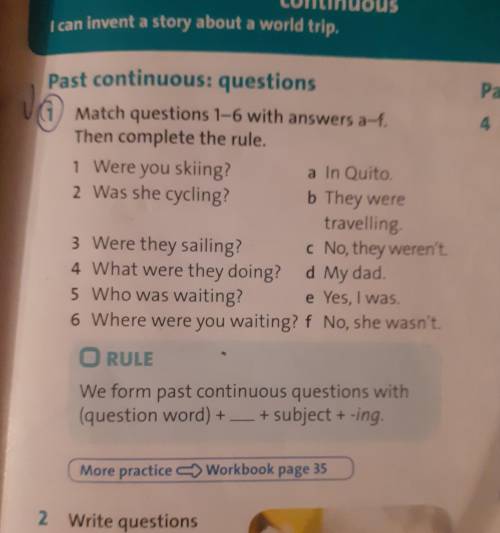 Match questions 1-6 with answers a-f then complete the rule