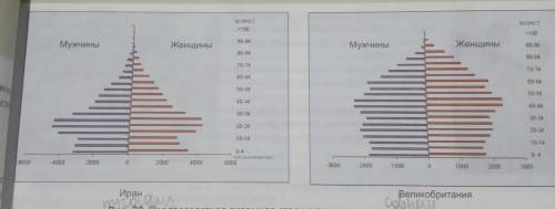 Проанализируйте рисунок и сравните половозрастные пирамииды стран с традиционным и современным типом
