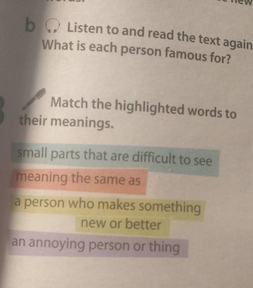 Match the highlighted words to their meanings. small parts that are difficult to see meaning the sam