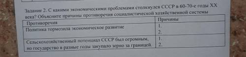 Залание 2. с какими экономическими проблемами столкнулся ссср в 60-70-е голы иска? объясните причины