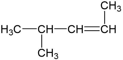 Назвіть сполуку за номенклатурою IUPAC: ⦁ А. 2-метилпент-3-ен; В. 1,3-диметилбут-1-ен; Б. 2,4-димет