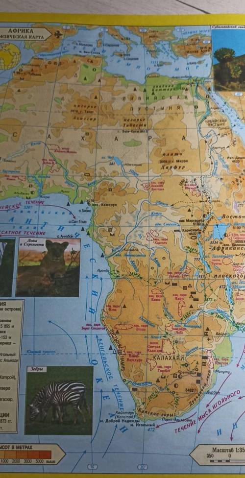 Практическое задание 1. Определите по физической карте Африки географичес кое положение природных ст