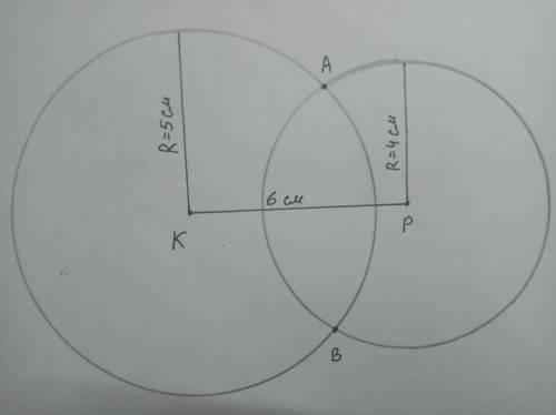 26. Отметьте две точки К и Р так, чтобы КР = 6 см. Постройте окруж- вость с центром К и радиусом 5 с