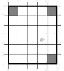 Робот находится на прямоугольном поле в какой-то из клеток. Известно, что на поле есть ровно три пок