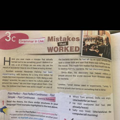1. Answer the questions to the text on p. 46, SB. . Why is the text called Mistakes that worked? ·