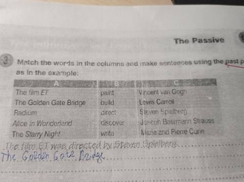 Match the words in the columns and inake sentences using the past passive as in the example: The fil