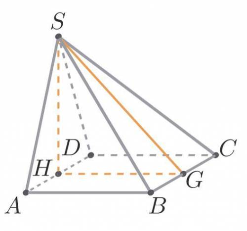 Геометрия 10 класс Основанием пирамиды служит прямоугольник, одна боковая грань перпендикулярна плос