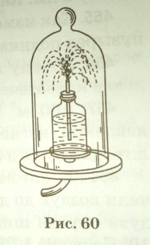 448. Под колоколом воздушного насоса находится закрытый пробкой пузырек с водой. Сквозь пробку пузыр