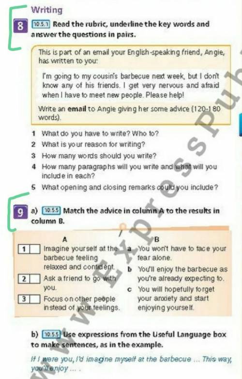 8. Read the republic, underline the key words and answer the questions in pairs. 9. Match the advice