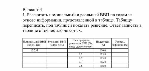 Экономика.Таблицу нужно заполнить