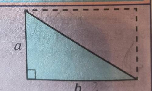 Обоснуйте формулу площади прямоугольного треугольника на рисунке.