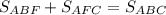 S_{ABF} + S_{AFC} = S_{ABC}