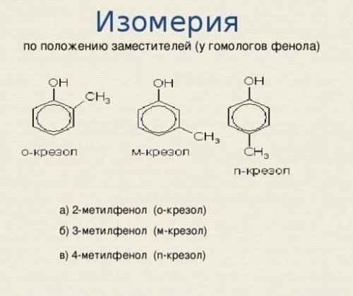 Написать и назвать изомеры этилфенола