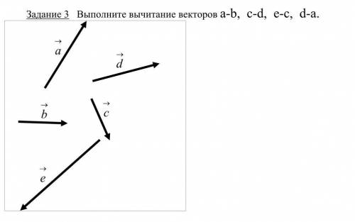 . Выполните вычитание векторов a-b, c-d, e-c, d-a.