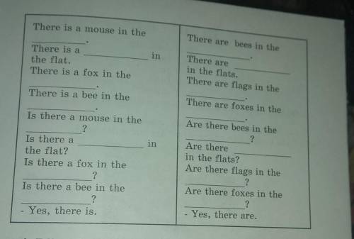 8. Fill in the gaps with proper words. tree, cat, house, box