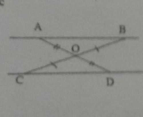 A В 3. На рисунке точка 0- середина отрезков AD и BC. Докажете, что AB || CD. (AB параллельно CD)