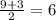 \frac{9+3}{2} =6