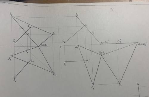 В плоскости треугольника АВС построить квадрат при стороне АВ, найти все его проекции(правый нижний