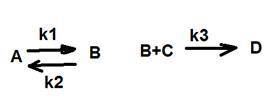А) Напишите выражение для скорости, d[D]/dt, реакции, идущей по механизму б) Покажите, что эта реакц