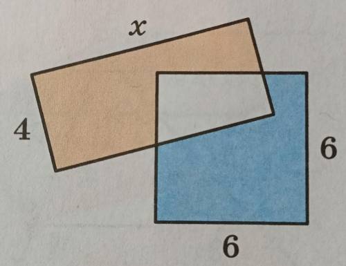 29. На рисунке 55 изображены квадрат и прямоугольник. Найдите неизвестную сторону прямоугольника, ес