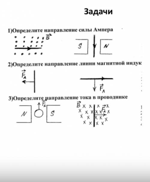 Определите направление силы ампера, ну