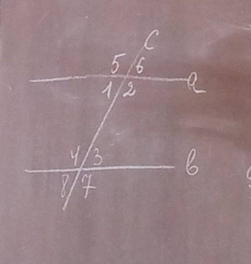 Дано: а||в,с- секущая.найти все углы, еслирешение, а) угол 1=60°;решениеб) угол 5+ угол 7 = 250°