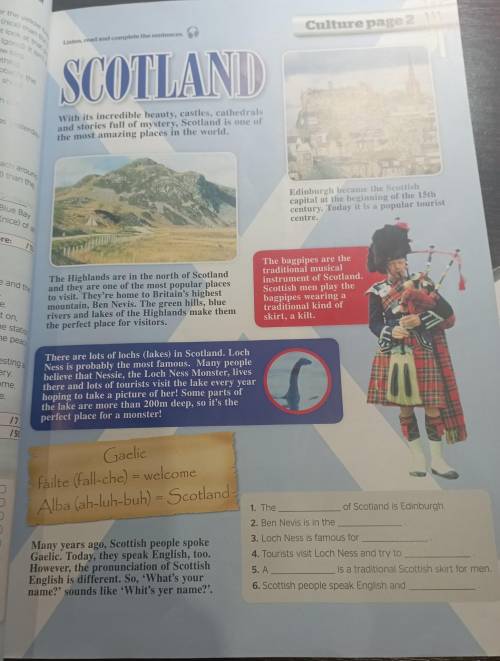 1.what is the capital of Scotland? 2.where are the Highland?3.What is the highest mountain?4.what is