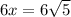 6x=6 \sqrt 5