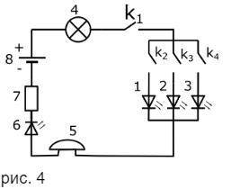На рисунке 3 изображена схема электрической цепи, если ключ включен, то его значение равно 1, если в