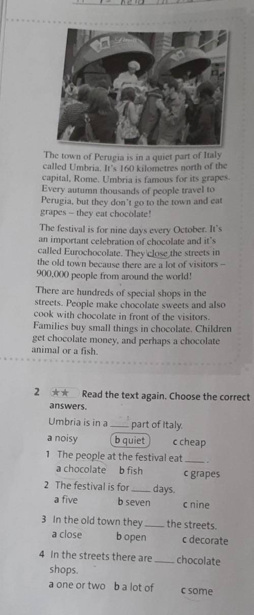 2 * Read the text again. Choose the correct answers. Англ 5 класс Текст сверху
