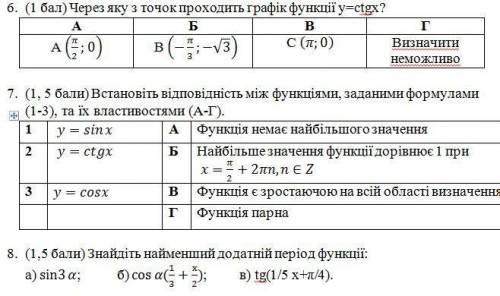 6,7 та 8 завдання на фото! ів.