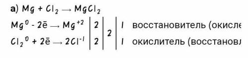 Напишите уравнение реакций хлора с б)магнием в)водородом