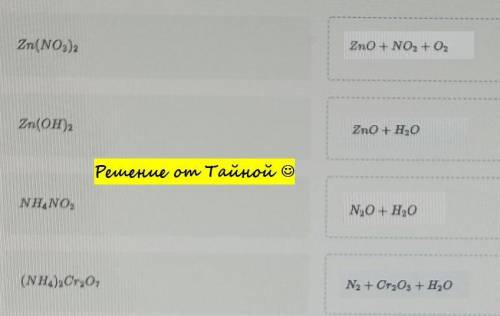 Соотнесите исходное вещество с продуктами его разложения при нагревании без доступа воздуха