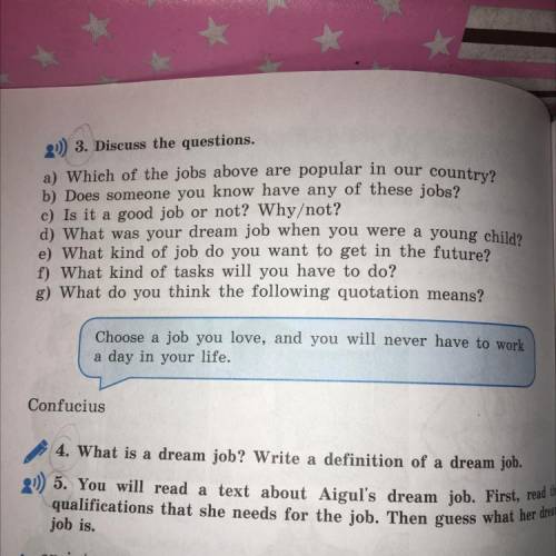 2v)) 3. Discuss the questions. a) Which of the jobs above are popular in our country? b) Does someon