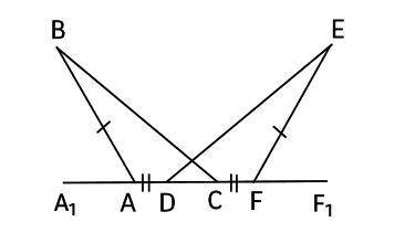 Задан рисунок. AD = CF, AB = EF, ∠BAA1 = ∠EFF1. Докажите, что ΔABC = ΔFED. Поняла, что по усл AB=EF 