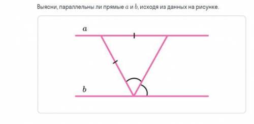 Выясни, параллельны ли прямые а и b, исходя из данных на рисунке