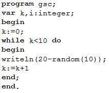 Дан программный код. Выберите диапазон случайных чисел, который генерируется в программе. от 10 до 1