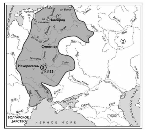 Карта Древней Руси Рассмотрите карту и ответьте на вопрос:  Как назывался восточнославянский племенн