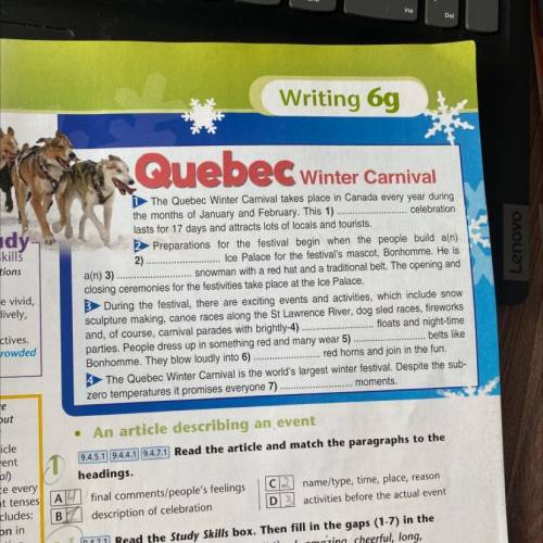 Read the study skills box then fill in the gaps (1-7) in the text with:decorated,annual, traditional