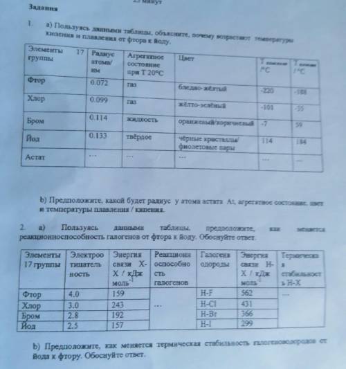 Задания 1. а) Пользуясь данными таблицы, объясните, почему возрастают температуры кипения и плавлени