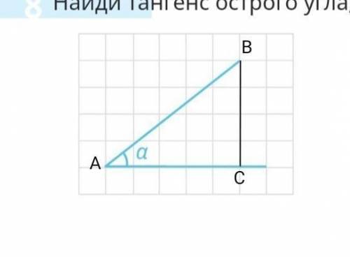 Найти tg острого угла