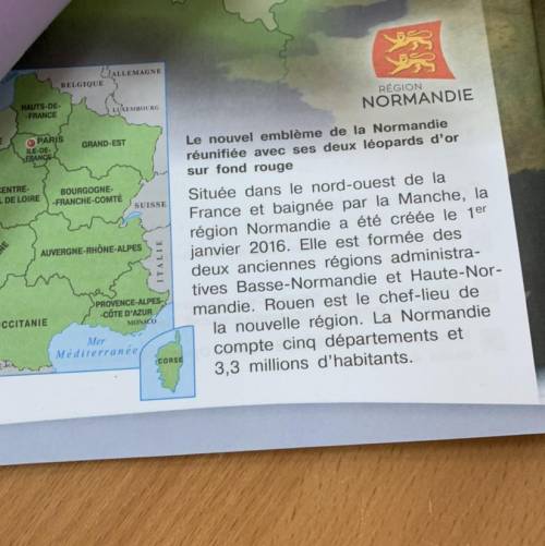 ответы на вопросы. IN Unite 1 Où se trouve la Normandie sur la carte de France? (au sud? au nord? à 