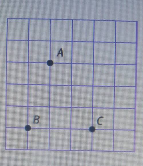 на клежчатой бумаге размером клетки 1 на 1 отмечены точки A, B, C. Найдите расстояние от точки A до 